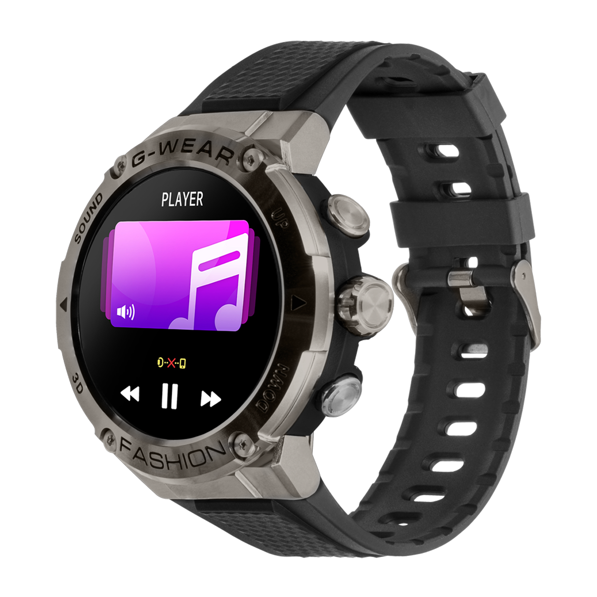 smartwatch ze zdalną kontrolą muzyki watchmark g-wear czarny
